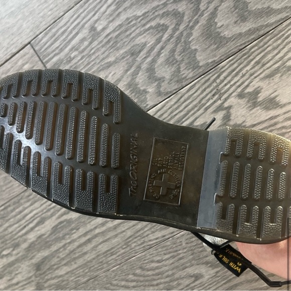 Dr. Martens Silver and Black Combat Boots - Picture 3 of 6